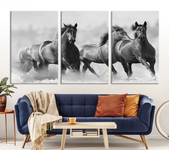 Wild Horses Framed Giclee Canvas Extra Large Animal Wall Art Print