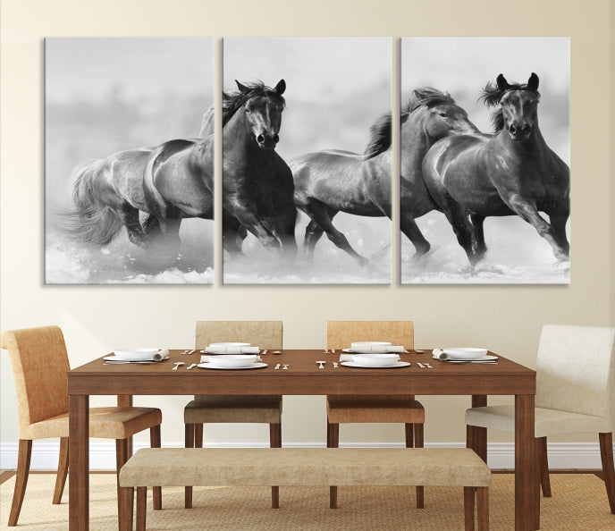 Wild Horses Framed Giclee Canvas Extra Large Animal Wall Art Print