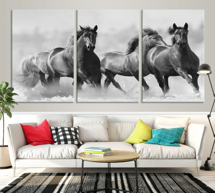 Wild Horses Framed Giclee Canvas Extra Large Animal Wall Art Print