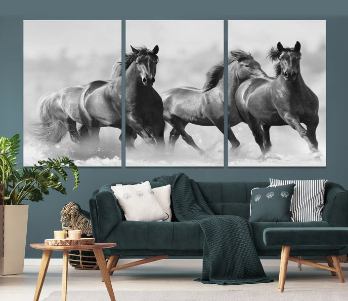 Wild Horses Framed Giclee Canvas Extra Large Animal Wall Art Print