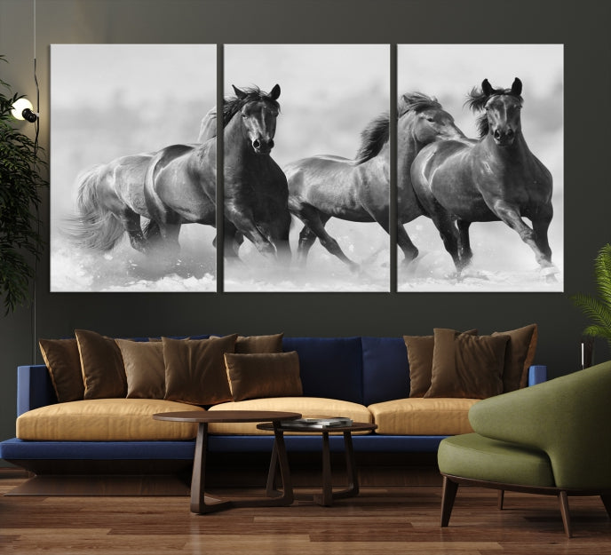 Wild Horses Framed Giclee Canvas Extra Large Animal Wall Art Print