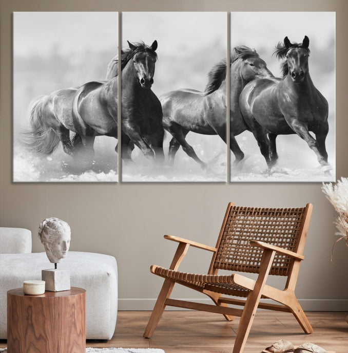 Wild Horses Framed Giclee Canvas Extra Large Animal Wall Art Print