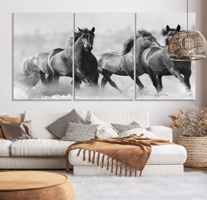 Wild Horses Framed Giclee Canvas Extra Large Animal Wall Art Print