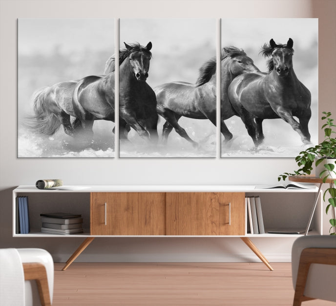 Wild Horses Framed Giclee Canvas Extra Large Animal Wall Art Print