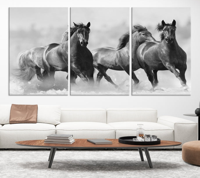 Wild Horses Framed Giclee Canvas Extra Large Animal Wall Art Print