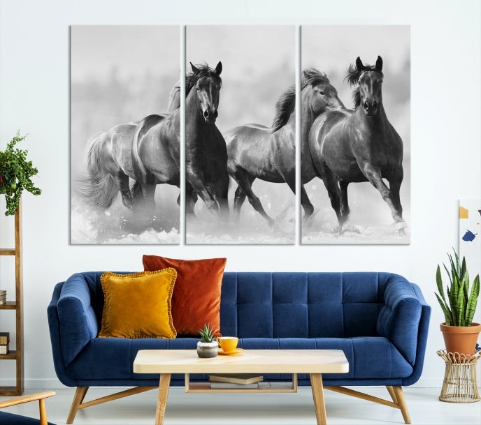 Wild Horses Framed Giclee Canvas Extra Large Animal Wall Art Print