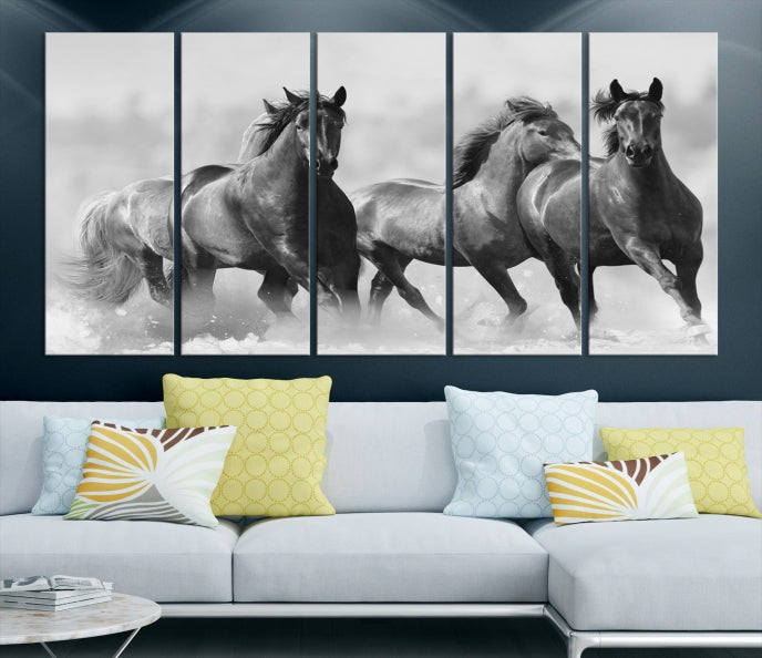 Wild Horses Framed Giclee Canvas Extra Large Animal Wall Art Print