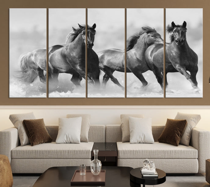 Wild Horses Framed Giclee Canvas Extra Large Animal Wall Art Print