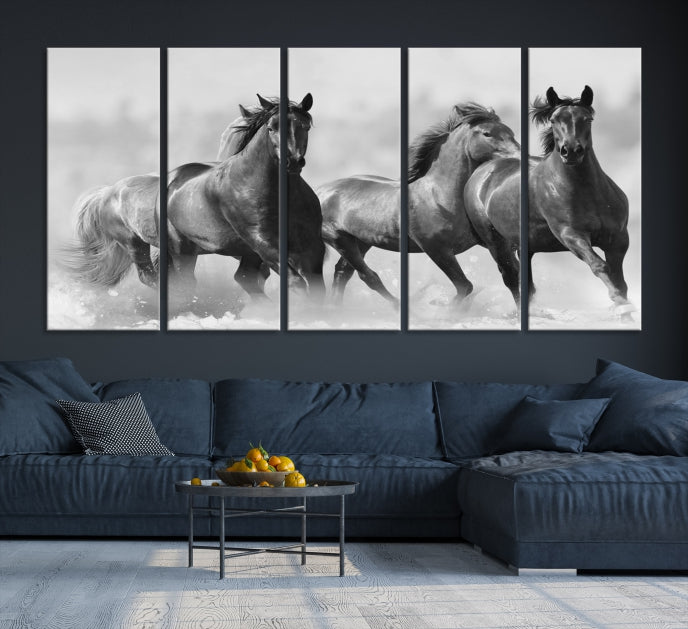 Wild Horses Framed Giclee Canvas Extra Large Animal Wall Art Print