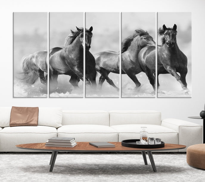 Wild Horses Framed Giclee Canvas Extra Large Animal Wall Art Print