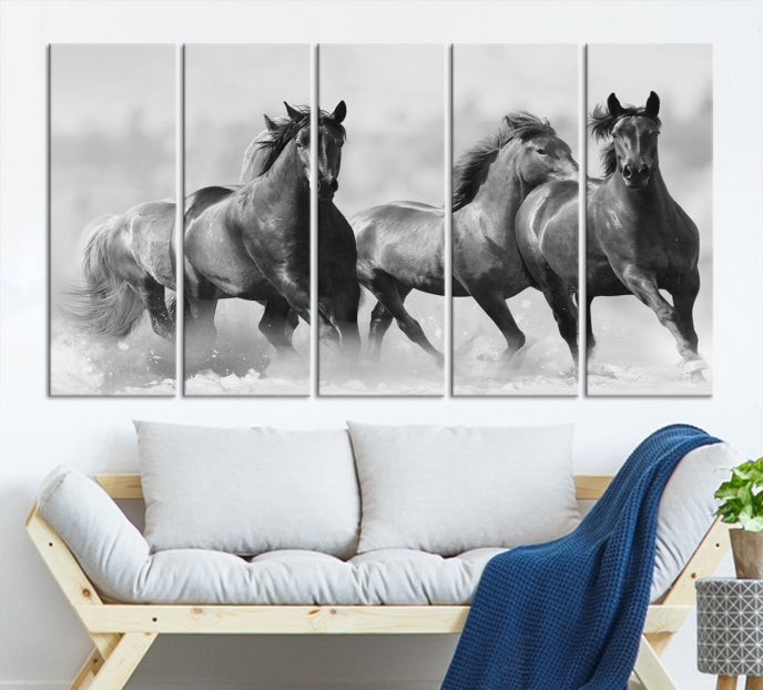 Wild Horses Framed Giclee Canvas Extra Large Animal Wall Art Print