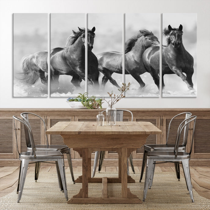 Wild Horses Framed Giclee Canvas Extra Large Animal Wall Art Print