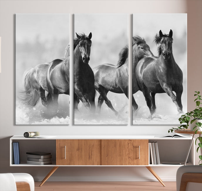 Wild Horses Framed Giclee Canvas Extra Large Animal Wall Art Print