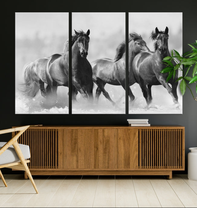 Wild Horses Framed Giclee Canvas Extra Large Animal Wall Art Print