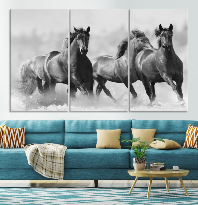 Wild Horses Framed Giclee Canvas Extra Large Animal Wall Art Print