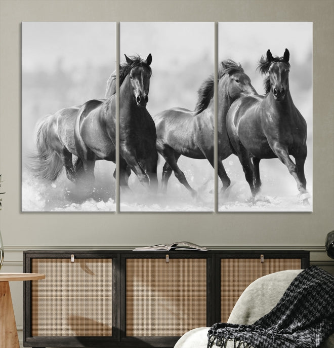 Wild Horses Framed Giclee Canvas Extra Large Animal Wall Art Print