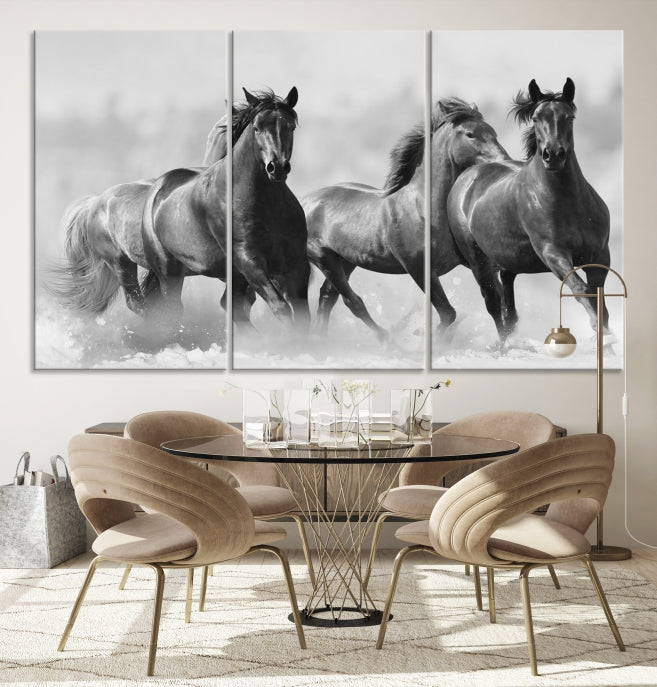 Wild Horses Framed Giclee Canvas Extra Large Animal Wall Art Print