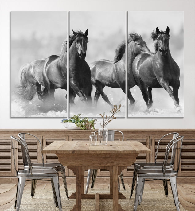 Wild Horses Framed Giclee Canvas Extra Large Animal Wall Art Print