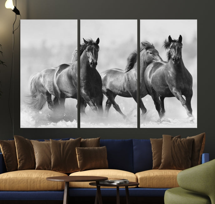 Wild Horses Framed Giclee Canvas Extra Large Animal Wall Art Print