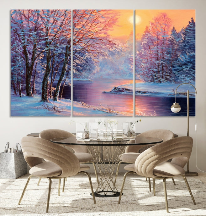 Winter Landscape Oil Painting Large Canvas Wall Art Giclee Print