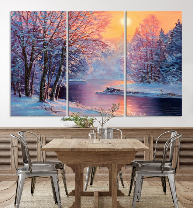 Winter Landscape Oil Painting Large Canvas Wall Art Giclee Print