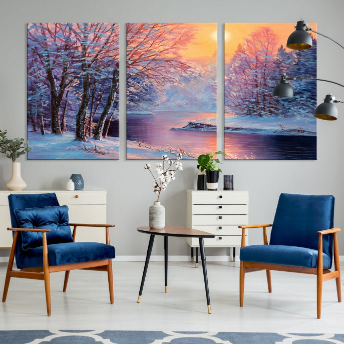 Winter Landscape Oil Painting Large Canvas Wall Art Giclee Print