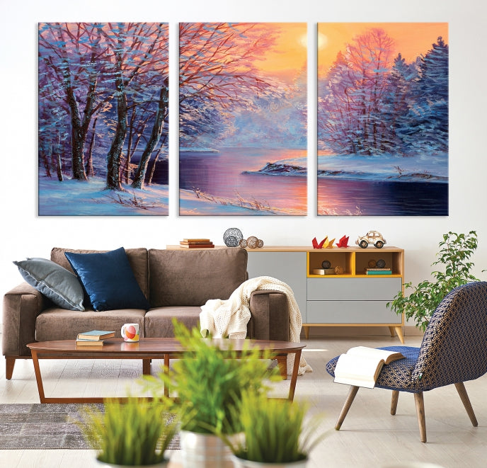 Winter Landscape Oil Painting Large Canvas Wall Art Giclee Print