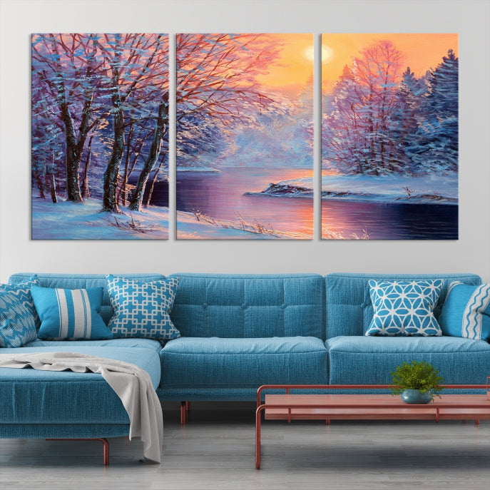 Winter Landscape Oil Painting Large Canvas Wall Art Giclee Print