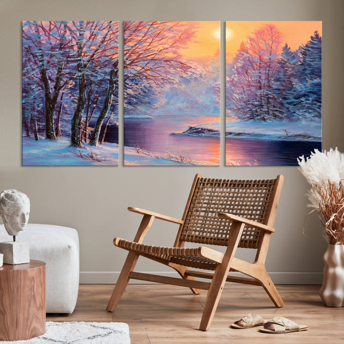 Winter Landscape Oil Painting Large Canvas Wall Art Giclee Print