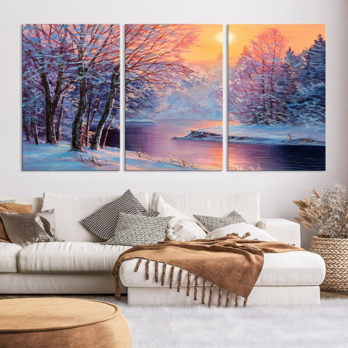 Winter Landscape Oil Painting Large Canvas Wall Art Giclee Print