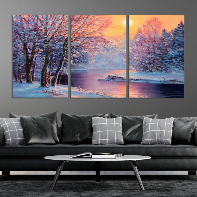 Winter Landscape Oil Painting Large Canvas Wall Art Giclee Print