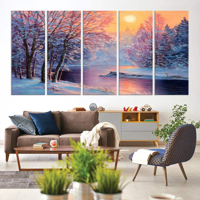 Winter Landscape Oil Painting Large Canvas Wall Art Giclee Print