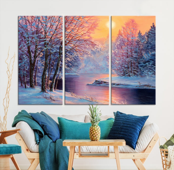 Winter Landscape Oil Painting Large Canvas Wall Art Giclee Print