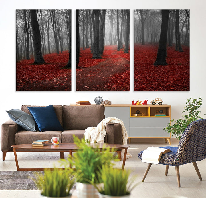 Wonderful Autumn Forest Artwork for Living Dining Room Decor Large Canvas Wall Art Giclee Print