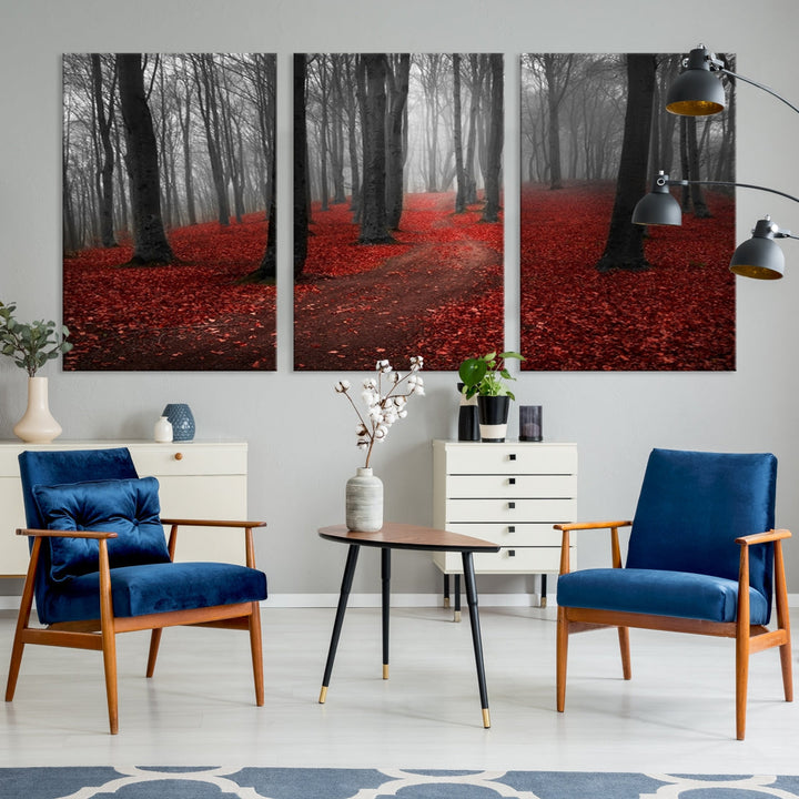 Wonderful Autumn Forest Artwork for Living Dining Room Decor Large Canvas Wall Art Giclee Print