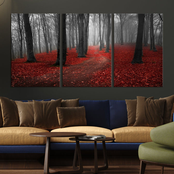 Wonderful Autumn Forest Artwork for Living Dining Room Decor Large Canvas Wall Art Giclee Print