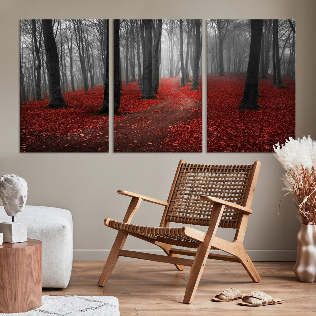 Wonderful Autumn Forest Artwork for Living Dining Room Decor Large Canvas Wall Art Giclee Print