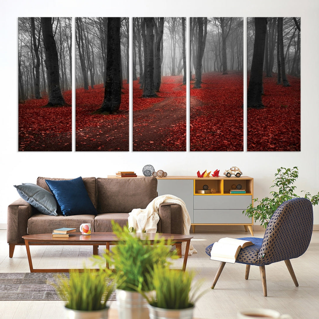 Wonderful Autumn Forest Artwork for Living Dining Room Decor Large Canvas Wall Art Giclee Print