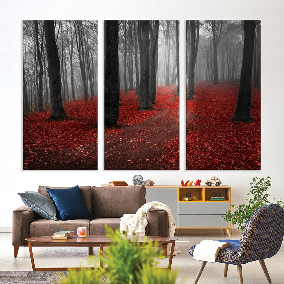 Wonderful Autumn Forest Artwork for Living Dining Room Decor Large Canvas Wall Art Giclee Print