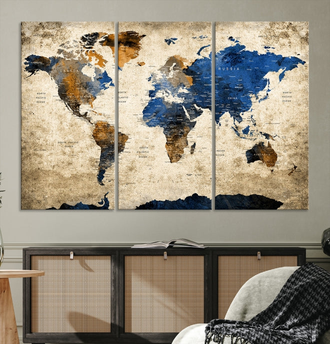 World Map Canvas, World Map Canvas Art, Large World Map, World Map, World Map Print, World Map Wall Art,