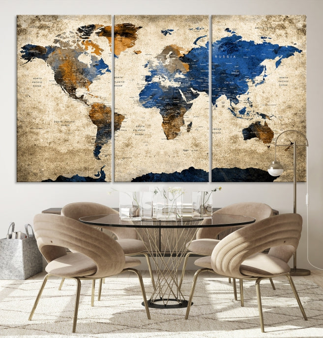 World Map Canvas, World Map Canvas Art, Large World Map, World Map, World Map Print, World Map Wall Art,