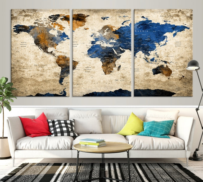 World Map Canvas, World Map Canvas Art, Large World Map, World Map, World Map Print, World Map Wall Art,