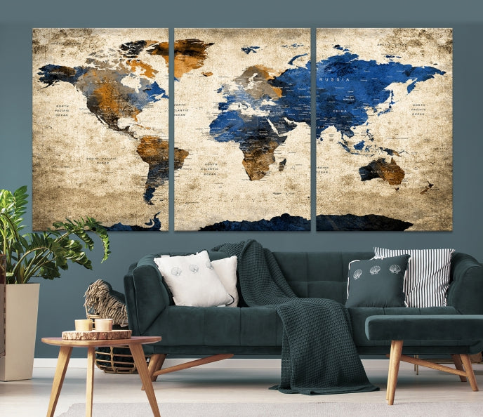 World Map Canvas, World Map Canvas Art, Large World Map, World Map, World Map Print, World Map Wall Art,