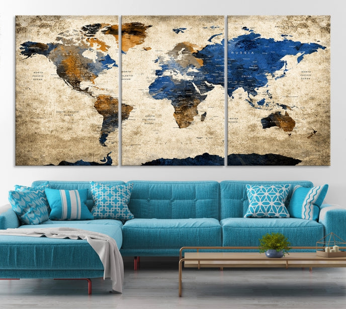 World Map Canvas, World Map Canvas Art, Large World Map, World Map, World Map Print, World Map Wall Art,