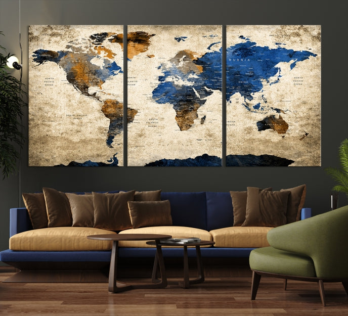 World Map Canvas, World Map Canvas Art, Large World Map, World Map, World Map Print, World Map Wall Art,