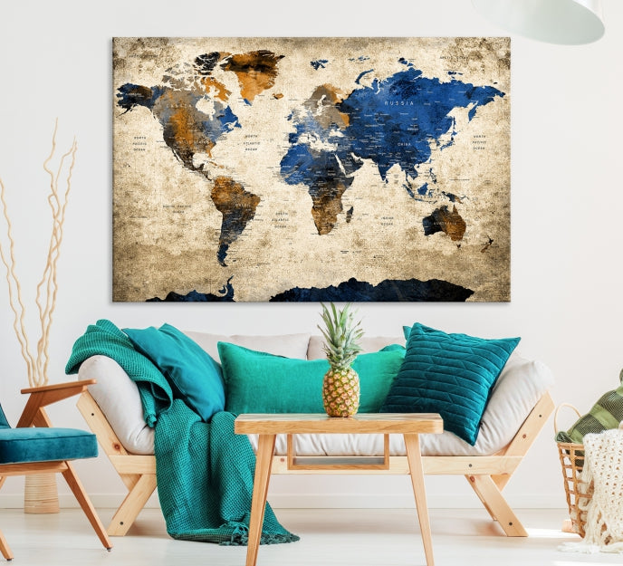 World Map Canvas, World Map Canvas Art, Large World Map, World Map, World Map Print, World Map Wall Art,