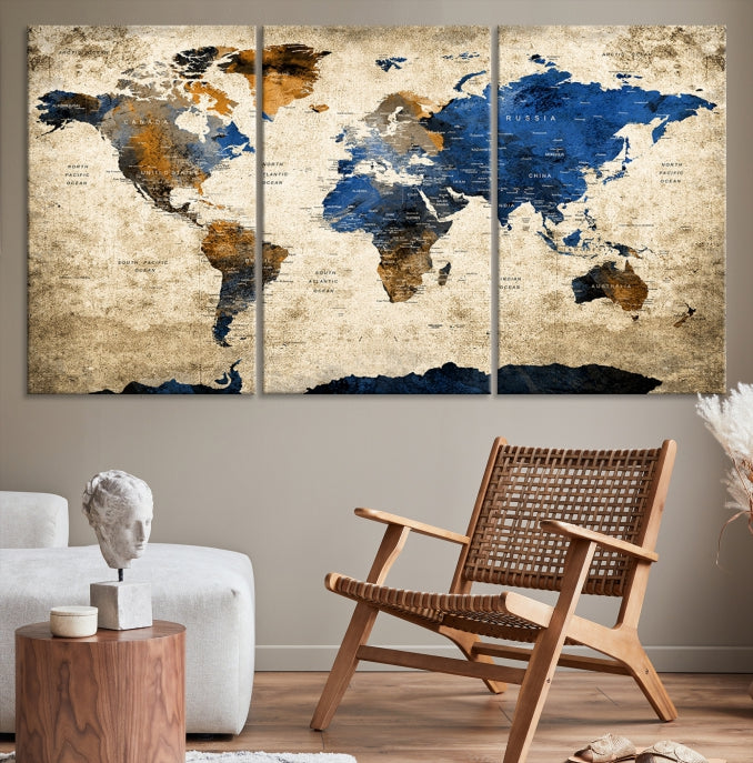 World Map Canvas, World Map Canvas Art, Large World Map, World Map, World Map Print, World Map Wall Art,