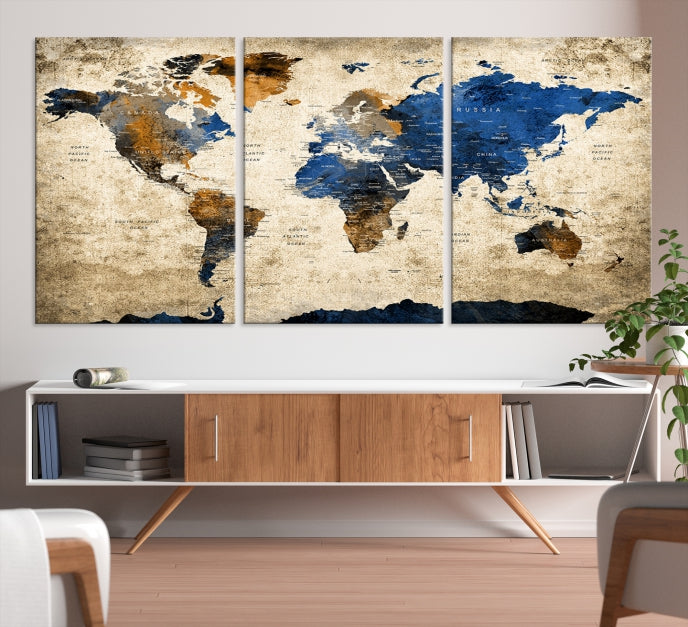 World Map Canvas, World Map Canvas Art, Large World Map, World Map, World Map Print, World Map Wall Art,