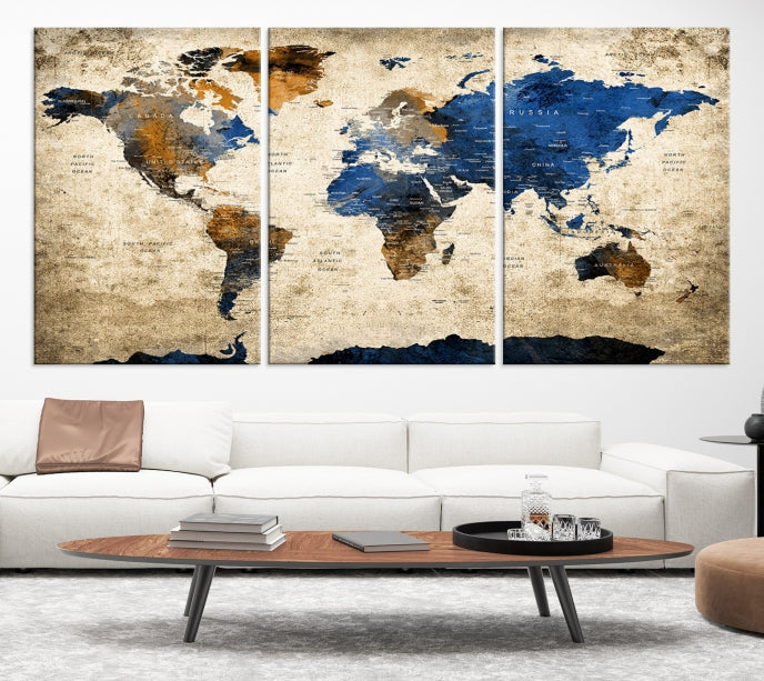 World Map Canvas, World Map Canvas Art, Large World Map, World Map, World Map Print, World Map Wall Art,