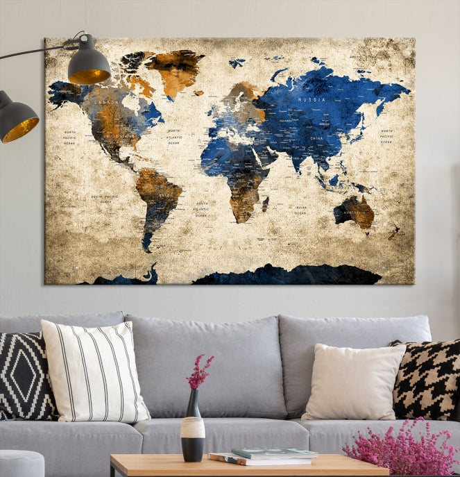 World Map Canvas, World Map Canvas Art, Large World Map, World Map, World Map Print, World Map Wall Art,